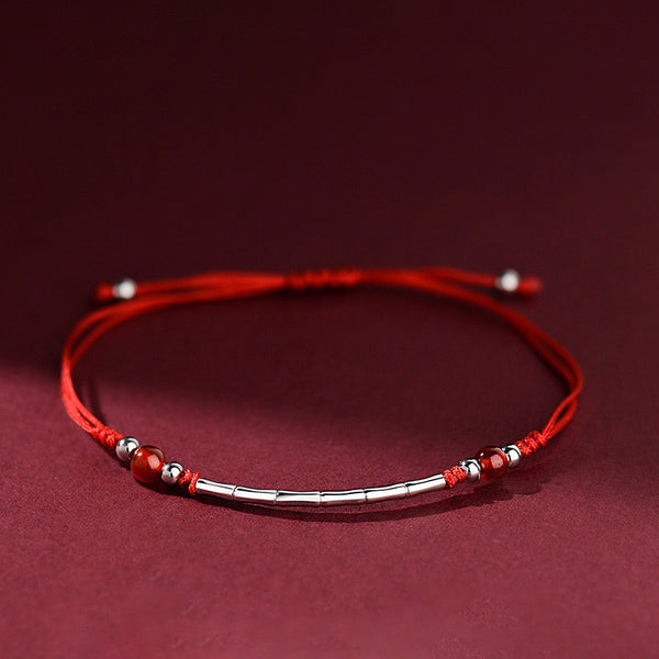 Bamboo For Your SuccessSilver —— Red String Bamboo Bracelet