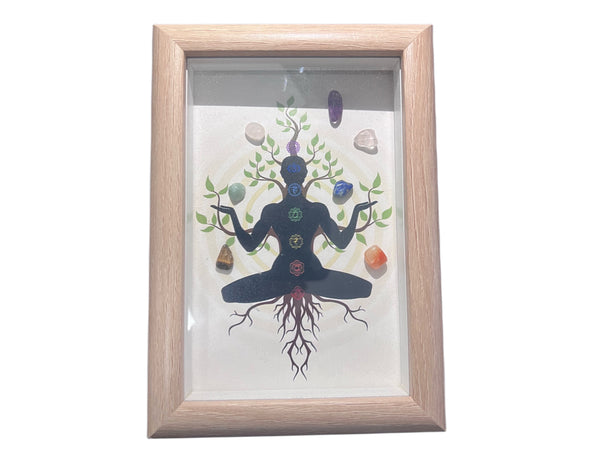 Harmony of Energies — Seven Chakra Crystal Frame Art