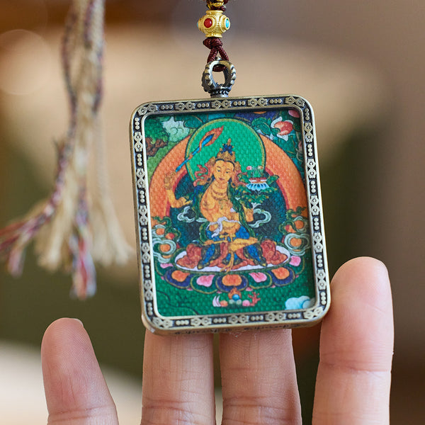 Birth Year (ZodiacYear)—Manjushri Thangka Box Pendant Necklace