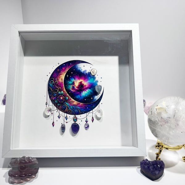 Cosmic Energy, Awakening of the Soul—Nebula Crescent Crystal Frame
